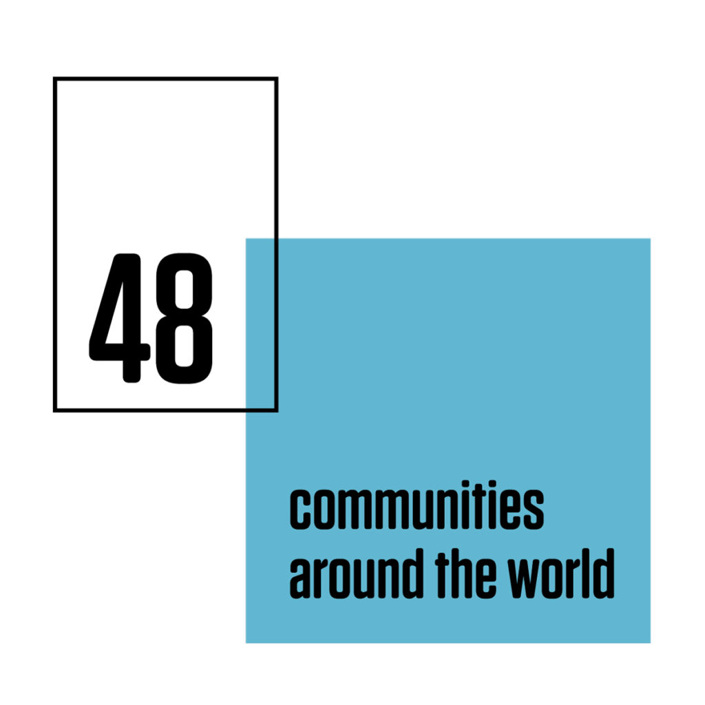 graphic that says 48 communities in the world